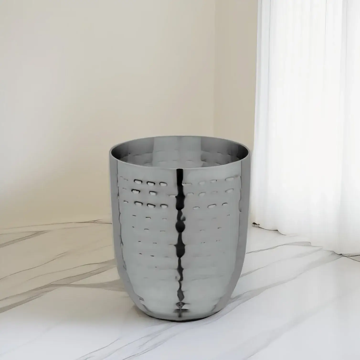 Stainless Steel Hammered Glass
