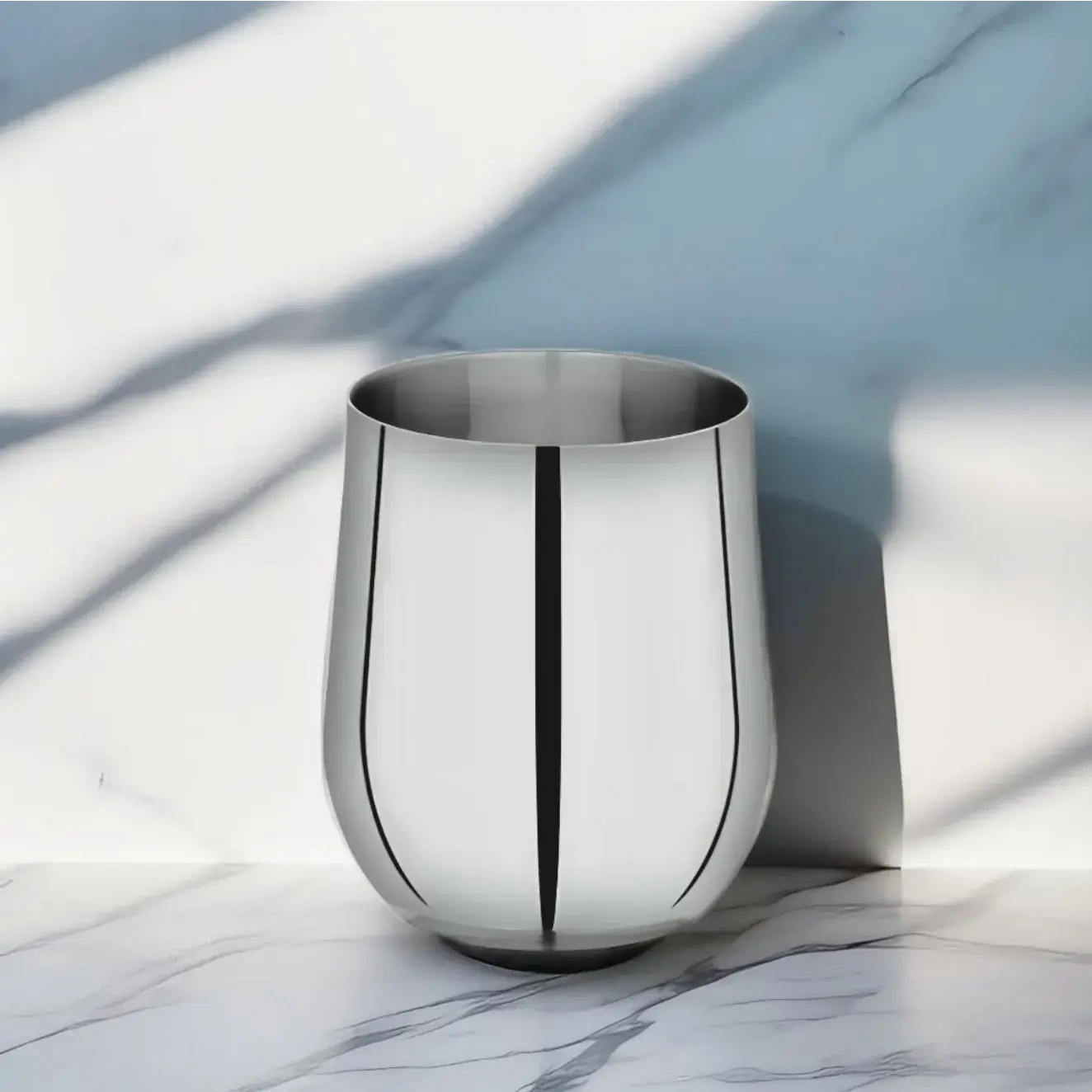 Stainless Steel Ruby Glass