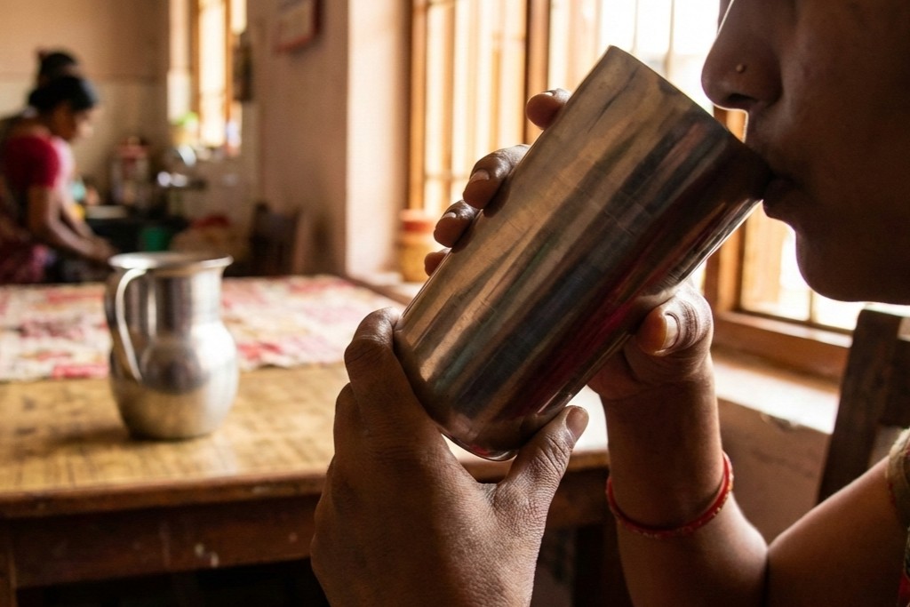 benefits of drinking water in stainless steel glass