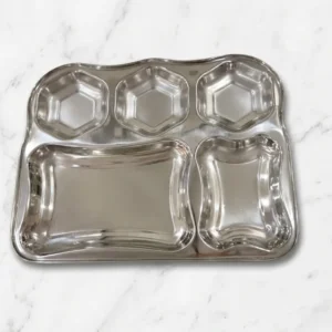 Stainless steel flower tray thali