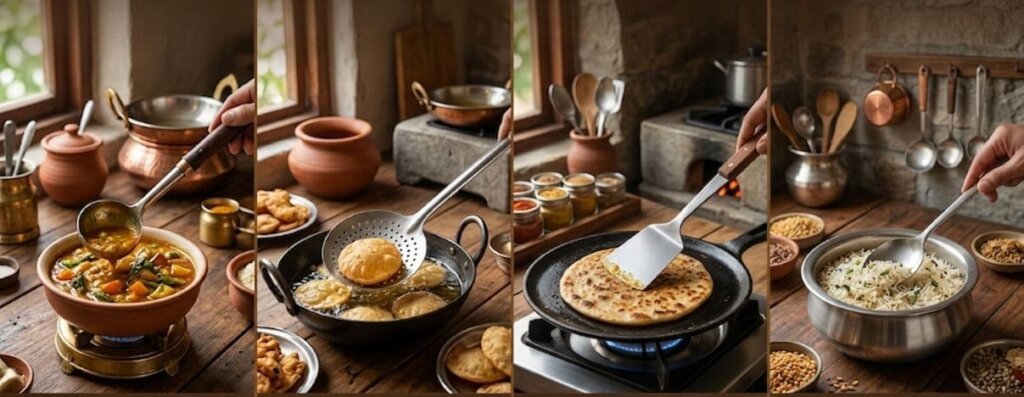 Cooking Spoons Used in Indian Kitchens
