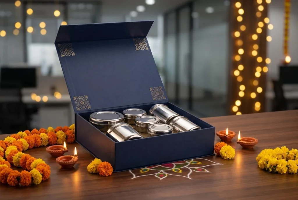 stainless steel dabba and canister sets for diwali corporate gifting in India
