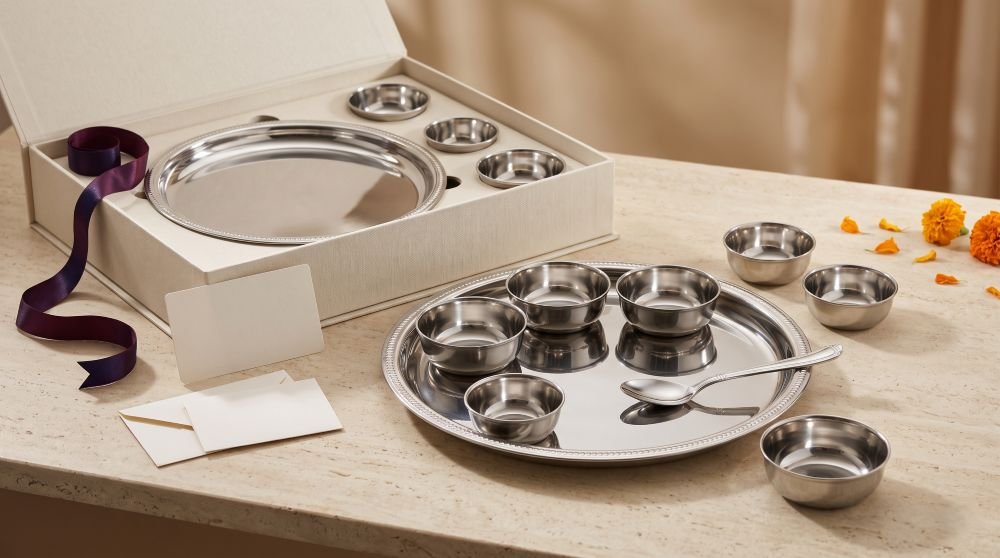 Festive Stainless Steel Thali Sets