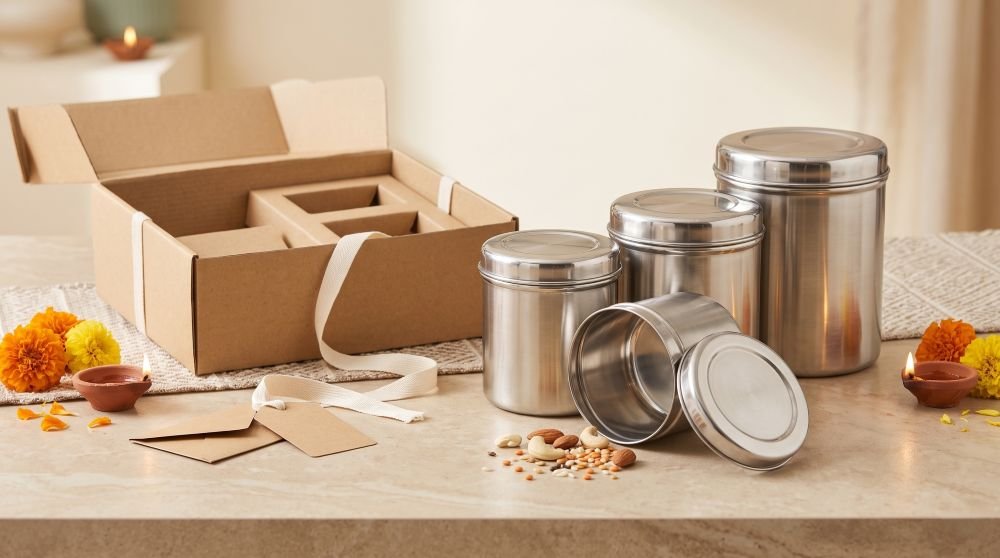 Sustainable Stainless Steel Dabbas and Canisters
