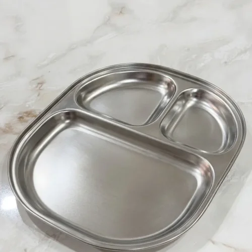 Stainless Steel Oval Pav Bhaji Plate / Thali