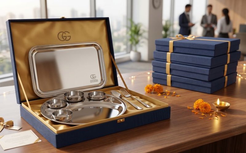stainless steel thali for corporate gifting