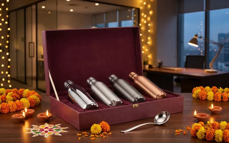 stainless steel water bottle corporate diwali gifting