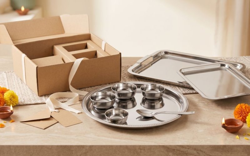 sustainable stainless steel thali gifting